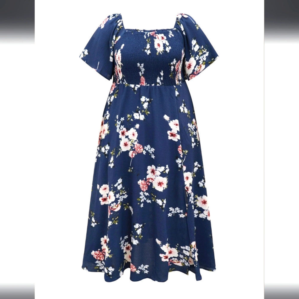 BloomChic Floral Maxi Dress - Navy and White NWT